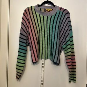 Rainbow Cropped Boxy Cut Sweater
